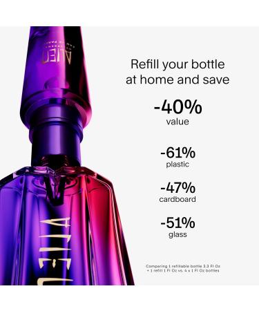 MUGLER Alien Hypersense - Eau de Parfum - Women's Fragrance - Floral & Woody - With Green Mandarin Pear Accord Jasmine & Cashmere - Long Lasting Perfume 3.3 Fl Oz - Refill - Buy Online on GoSupps.com