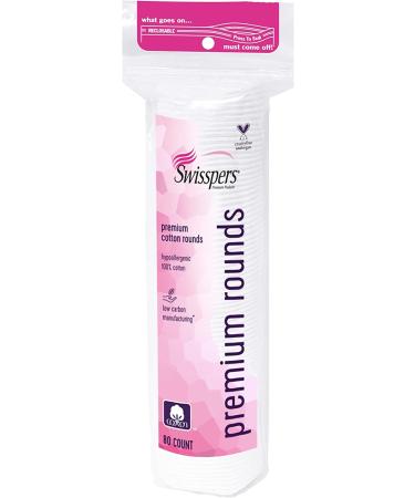 Swisspers Premium Hypoallergenic Cotton Rounds - 80 Count (Pack of 6) | Total 480 Rounds - Buy Online on GoSupps.com