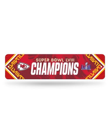 Rico Industries NFL Football Kansas City Chiefs 2024 Super Bowl LVIII Champions Metal sign 10.2 x 38.1 cm Home decoration - bedroom - office - men's cave