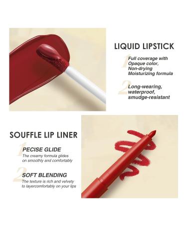 BestLand 6Pcs Matte Liquid Lipstick and Lip Liner Set - Waterproof Nude Makeup Kit (Set D) - Buy Online on GoSupps.com