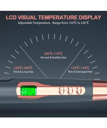 Dual Voltage 2 in 1 Hair Straightener & Curler - Adjustable Temp Flat Iron for All Hair Types | International Shipping - Buy Online on GoSupps.com