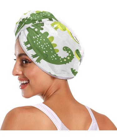 Green Crocodile Hair Towel 2 Pack | Super Absorbent Quick Dry Hair Turbans for Women & Girls | Fast Shipping Internationally - Buy Online on GoSupps.com