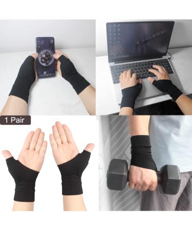 YUNYILAN 2pcs Thumb Compression Arthritis Gloves - Gel Wrist Support for Joint Pain Tendonitis & Sprains (Black - Buy Online on GoSupps.com