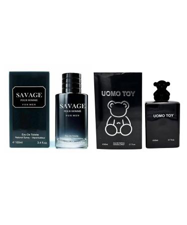 Combo Set Eau De Toilette Natural Spray Fragrance for Men Wonderful Gift Masculine Scent for All Skin Types 3.4 Fl Oz Each (Pack of 2) Y