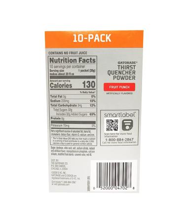 Gatorade Thirst Quencher Powder Packets (Fruit Punch, 1.23oz, 10 Pack) - Makes 20oz - Hydration Drink Mix - Buy Online on GoSupps.com