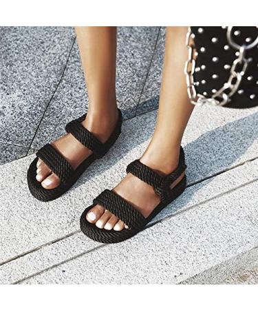 Creev Summer Flat Sandals for Women - Comfortable Rope Beach Wedge Flip Flops (Size 6) - Buy Online on GoSupps.com