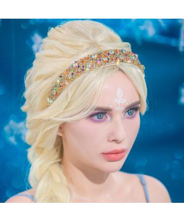 Flayem Rhinestone Headband Sparkly Crystal Headband Paddle Wide Hairband Gorgeous Party Hair Hoop Accessories for Women and Girls (Colorful) - Buy Online on GoSupps.com