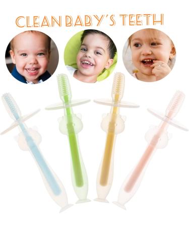 Minkissy 4-Piece Baby Toothbrush Set | Silicone Travel Toothbrush & Pet Toothbrush | Soft Fur Baby Mouth Cleaner for Newborns & Children - Buy Online on GoSupps.com