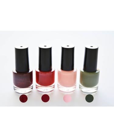 Gel Nail Polish UV CANNI 5ml Mini Set of 4 Muted Tones - Soak Off Base Top Colour Coat Manicure Acrylic Gifts Women Nails Set 6