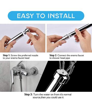 New Nozzle Clean Shower Head 2 Shower Heads 3 Aluminum Cleaner Flushing Cleansing System (Silver) - Buy Online on GoSupps.com