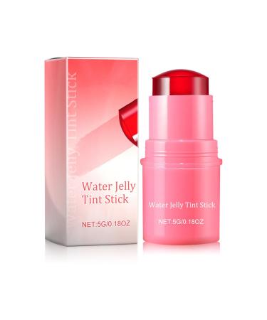Water Jelly Tint Stick Blush lip gloss stick Milk Cooling Water Jelly Tint Lip Gloss Sheer Lip & Cheek Stain Milk Jelly Tint Jelly Blush Stick Long Lasting Jelly Texture Moisturising (#3 Red)