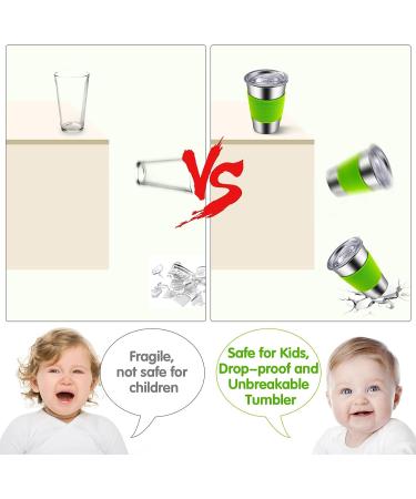 Vayugo Kids Cups 5 Pack Stainless Steel 12oz with Lids & Straws | Spill-Proof Toddler Tumblers | Unbreakable Sippy Cup for Children & Adults | Leak-Proof Water Bottle & Travel Mug - Indoor Outdoor Use - Buy Online on GoSupps.com