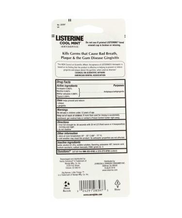 Listerine Cool Mint Antiseptic Mouthwash 3.2 oz Travel Size - Pack of 2 - Buy Online on GoSupps.com