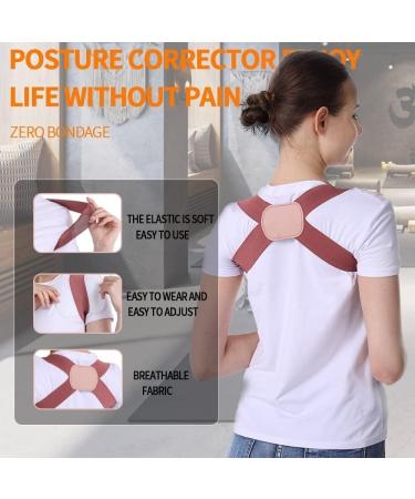 Adjustable Upper Back Brace Posture Corrector - Invisible Hunchback Correction Belt for Pain Relief | Large Pink (132-176 lb - Buy Online on GoSupps.com