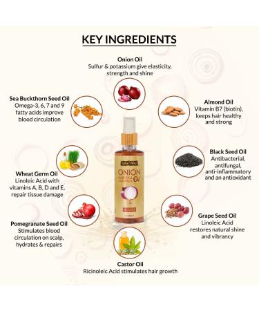 Indus Valley 100% Organic Onion Oil for Hair Fall Control - 200 ml | International Shipping Available - Buy Online on GoSupps.com