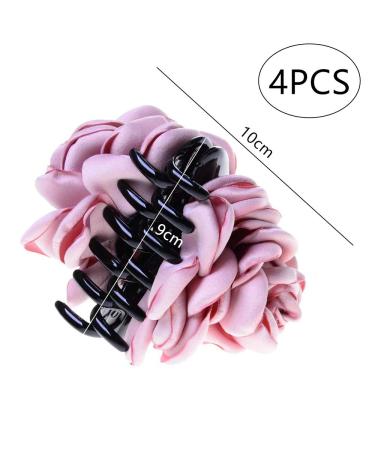 Large Fabric Flower Hair Clips - Fashionable Hair Accessories for Women & Girls (Set of 4) - Buy Online on GoSupps.com