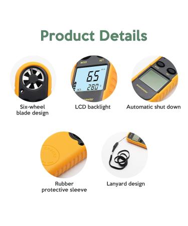 Buy Windometer Worthplanet Digital Anemometer - LCD Wind Speed Meter for Outdoor Activities | Accurate Air Flow Measurement - Buy Online on GoSupps.com
