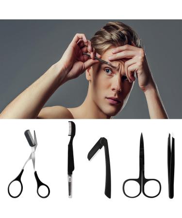 Eyebrow Trimmer Eyebrow Grooming Set Eyebrow Scissors with Comb Trimmer Kit Stainless Steel Black Eyebrow Grooming Kit for Women Men Eyebrow Shaping Kit - Buy Online on GoSupps.com