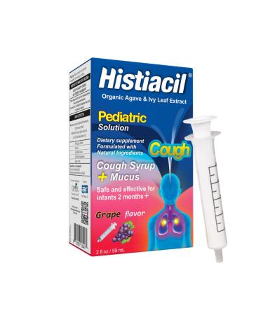 Histiacil Organic Agave & Ivy Leaf Extract Pediatric Solution Children's Daytime Cough Syrup + Mucus Grape Flavor 2 fl oz - Buy Online on GoSupps.com