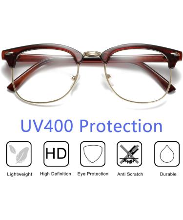 Stylish Half-Frame Blue Light Blocking Glasses for Computer Use - Shop Internationally - Buy Online on GoSupps.com