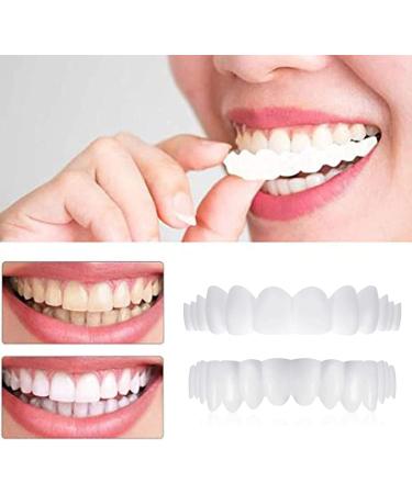 Flipped Warmth Veneers Dentures | 2 Pairs Snap-On Comfort Teeth | Adjustable False Teeth for Bad Teeth (Top & Bottom) - Buy Online on GoSupps.com