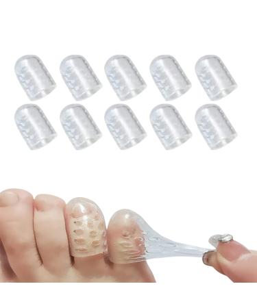 Silicone Anti-Friction Toe Protectors Silicone Anti-Friction Toe Protector Set Little Toe Protector Caps Unisex Relieve Pain from Corns Blisters and Ingrown Toenails (10)