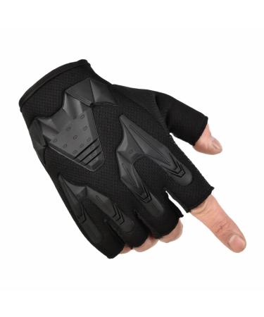 FANGIER Fingerless Tactical Gloves for Men,Hunting Gloves,Outdoor Sports Gloves,Lightweight Breathable Airsoft Gloves for Shooting, Hunting, Motorcycling, Climbing, CS Military Action Black-Bull