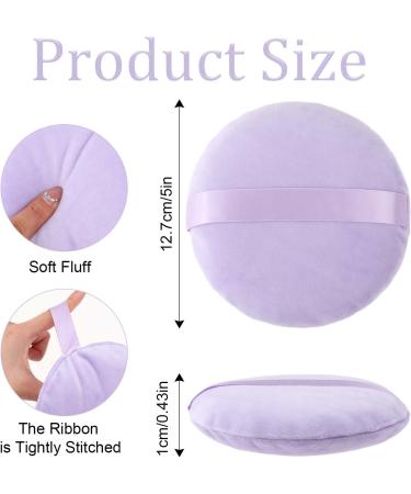 Ultra Soft 5 Inch Powder Puff - Washable Velour for Body & Face Powder - Large Loose Powder Puff in Purple - Buy Online on GoSupps.com