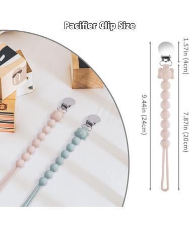 BPA Free 2PCS Silicone Pacifier Clips for Girls | Baby Shower Gift | Green & Pink - Buy Online on GoSupps.com