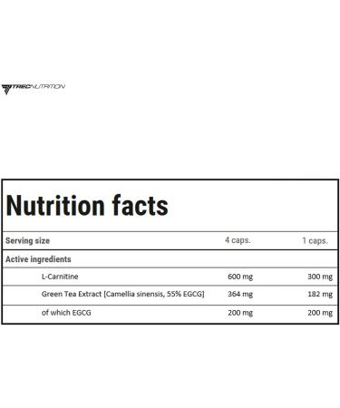 Trec Nutrition L-Carnitine + Green Tea 180 Capsules - Boost Metabolism & Energy | Buy Online Worldwide - Buy Online on GoSupps.com