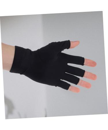 Mikinona 1 Pair UV Gloves UV Protection Gloves Nail Molding Gel Womens Gloves Fingerless Manicure Gloves Nail Art Skin Care Supply Fingerless Gloves Women's Fabric Nail Polish Anti-Black 19.5x8cm - Buy Online on GoSupps.com