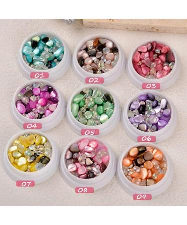 3D Rhinestone Candy Color Gradient Aurora Natural Shell Stone Nail Art Decorations(03) - Buy Online on GoSupps.com