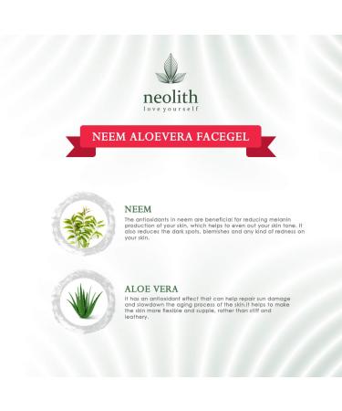 NEOLITH Neem Aloe Vera Soothing Gel | Non-Toxic Paraben-Free Hydrator for Acne & Scars | Vegan Skin Treatment for Men & Women | 100 gm - Buy Online on GoSupps.com