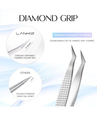 LANKIZ Lash Tweezers Set 5-Pack High Precision Stainless Steel Eyelash Extension Tweezers for Volume Isolation & Classic Lashes - Professional Silver Tweezers - Buy Online on GoSupps.com