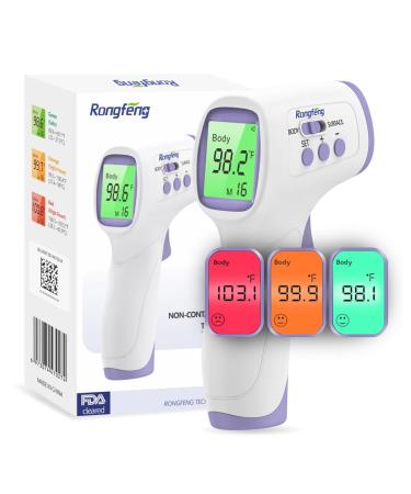 No-Touch Forehead Thermometer Instant Infrared Digital Thermometer with Fever Alarm 3 Backlit 32 Memories and Silent Mode 1 Second Fast Result Basal Thermometer for Body & Object