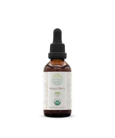 HerbEra Maqui Berry B60 USDA Organic Tincture | Alcohol-Free Extract High-Potency Herbal Drops Liquid Supplement | Certified Organic Aristotelia chilensis Dried Berry (2 oz) 2 Fl Oz (Pack of 1)