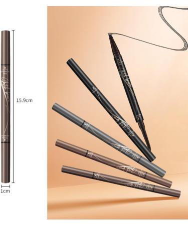 2 in 1 Magic Eyebrow Pencil 4 Tips Sweatproof Microblading Eyebrow Pencil Contouring Pen Eyebrow Brush Waterproof 3D Microblading Eyebrow Pencil for Makeup - Buy Online on GoSupps.com