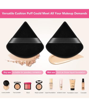 6-Pack Pure Cotton Soft Triangle Wedge Makeup Powder Puffs - Black - Buy Online on GoSupps.com