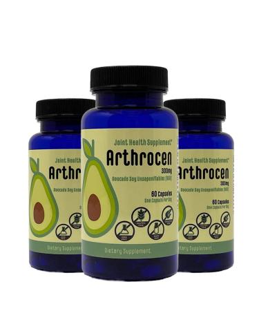 Arthrocen Joint Health Supplement 300Mg Avocado Soy Unsaponifiable Non-GMO Dairy Free Gluten Free & Shellfish Free 60 Day Supply One Capsule Per Day (6 Months)