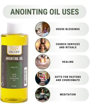 Anointing Oil Myrrh 4 Oz - Holy Oil for Prayers Church Ceremonies & Home Blessings | Symbolizes Grace & Peace - Buy Online on GoSupps.com