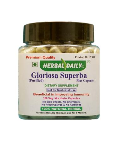 Gloriosa superba Plus 180 Capsule Dietary Supplement kalmegh & Purified Kalihari Powder Beneficial in Improving Immunity & Support Body Detox 180 Days Supply | Overall Health Wellness
