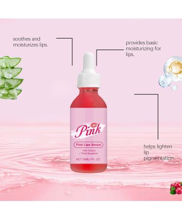 Pink Lip Plumping Serum and Repairing Oil Overnight treatment nourishing moisturizing balm for dry and dark lips brightening to reduce discoloration and improve elasticity non-sticky (5) - Buy Online on GoSupps.com