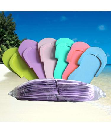 Lurrose 12 Pairs Disposable Flip Flops - Foam Pedicure Slippers for Spa - Random Color | International Shipping - Buy Online on GoSupps.com
