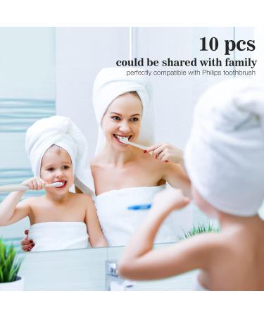 10 Pack of Compatible Soft Electric Toothbrush Heads for Philips Sonicare C1 C2 C3 G2 W2 G3 W3 A3 4100 5100 6100 - SoftCare HealthyWhite | 10 Counts - Buy Online on GoSupps.com