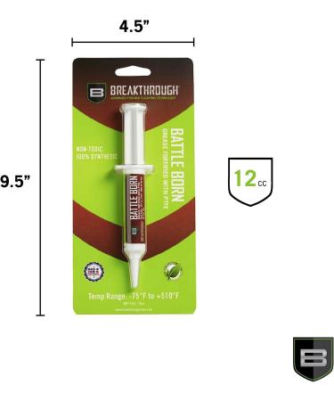 Breakthrough Clean Battle Born Gun Grease 12cc Syringe - PTFE Lubricant for Rust Protection - Buy Online on GoSupps.com
