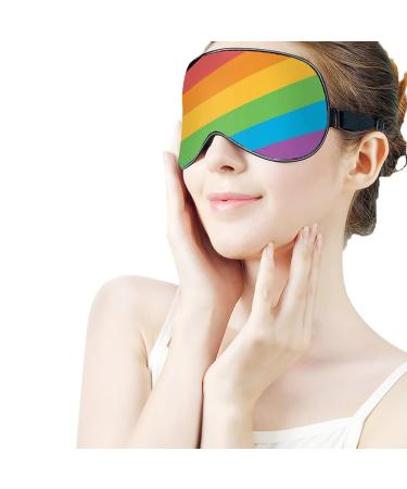 Pride Month LGBTQ Rainbow Sleep Mask | Blackout Eye Cover for Women Men | Adjustable Strap for Yoga Travel Nap - Buy Online on GoSupps.com