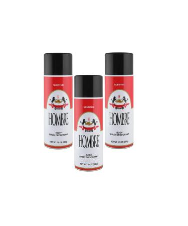 Hombre Red Deodorant Spray 10oz 283g With 80% More Product! (3 Pack) 10 Ounce (Pack of 3)