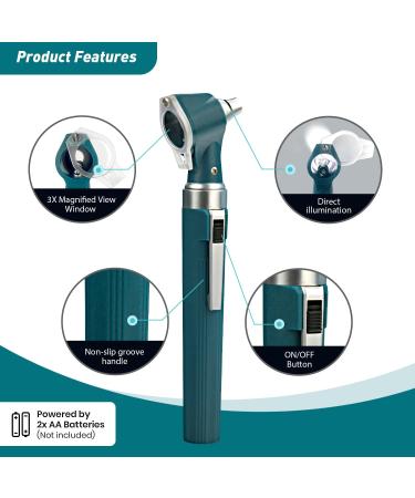 Scian Otoscope Ear Scope with Light Ear Infection Detector Pocket Ear Checker Kit with 3X Magnify lens & 8 Speculum Tips for Kids Elders Dogs Home Use (Green) - Buy Online on GoSupps.com