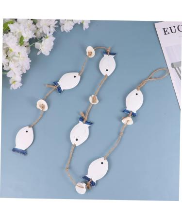 ABOOFAN 1 Pc Decor House Ornaments Wedding Ornament Fish Hanging Ornament Pendant Shell Wall Hanging Blue and White 102X4.2CM - Buy Online on GoSupps.com