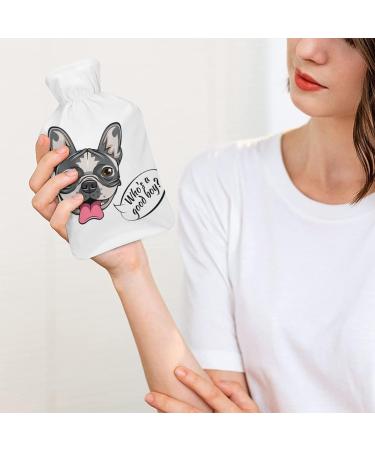Cartoon Bulldog Hot Water Bottle - Plush Bed Warmer for Adults & Kids | 26.5x15.3cm | International Shipping - Buy Online on GoSupps.com